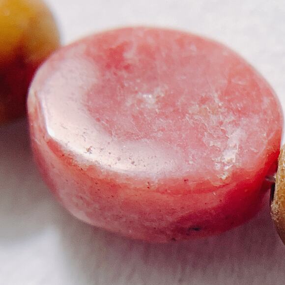 VTG Gemstone Rhodonite Picture Jasper Boho Artisan Necklace Statement Pendant - Picture 14 of 15